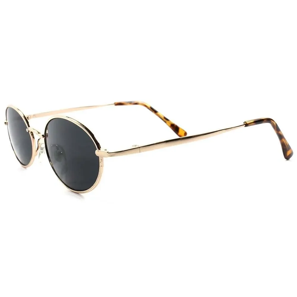 Classic Indie Retro Fashion Gold Mens Womens Hip Vintage Round Oval Sunglasses